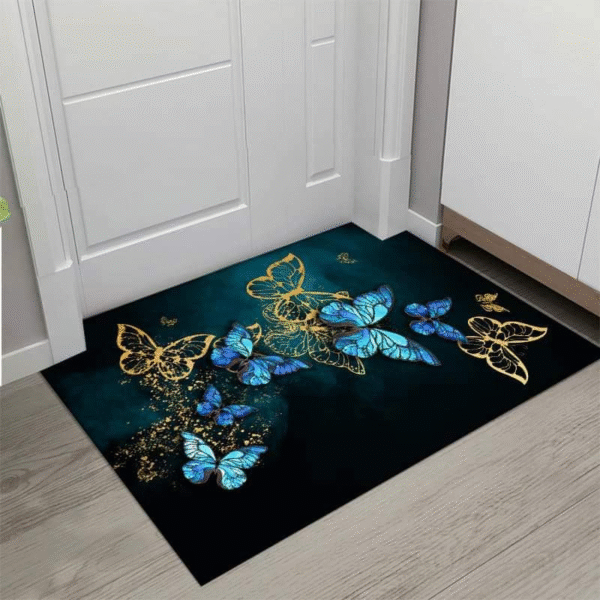 Anti Slip Super Absorbent Bathroom Floor Mat- Blue b/f